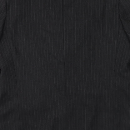 Carlo Colucci Mens Black Striped Wool Jacket Suit Jacket Size 42 Regular