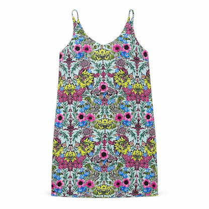 Topshop Womens Multicoloured Floral Viscose Tank Dress Size 8 V-Neck Pullover