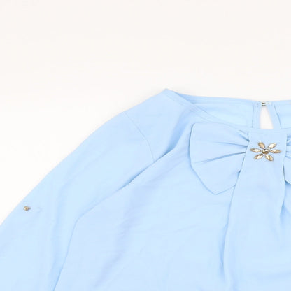 Womens UK Size M Millenium Blue Basic Blouse