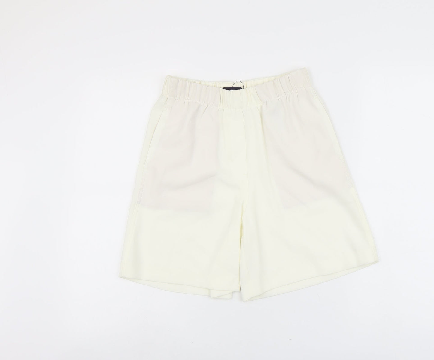 Marks and Spencer Womens Ivory Polyester Bermuda Shorts Size 6 L5 in Regular Pull On