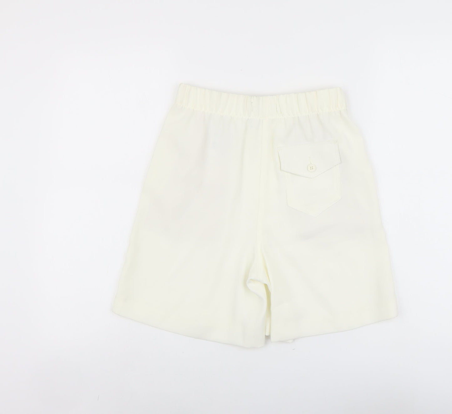 Marks and Spencer Womens Ivory Polyester Bermuda Shorts Size 6 L5 in Regular Pull On