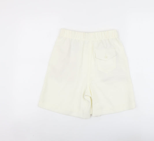 Marks and Spencer Womens Ivory Polyester Bermuda Shorts Size 6 L5 in Regular Pull On