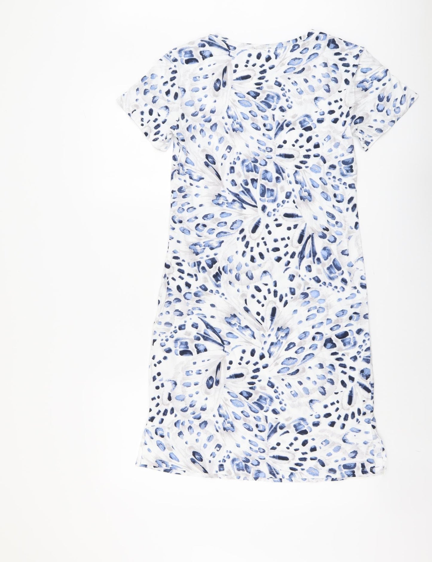 Marks and Spencer Womens Blue Geometric Cotton Top Dress Size XS