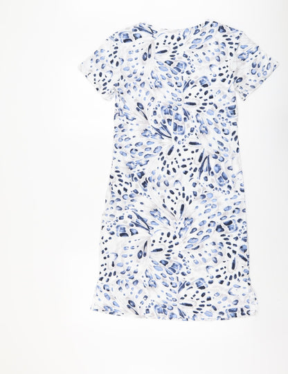 Marks and Spencer Womens Blue Geometric Cotton Top Dress Size XS