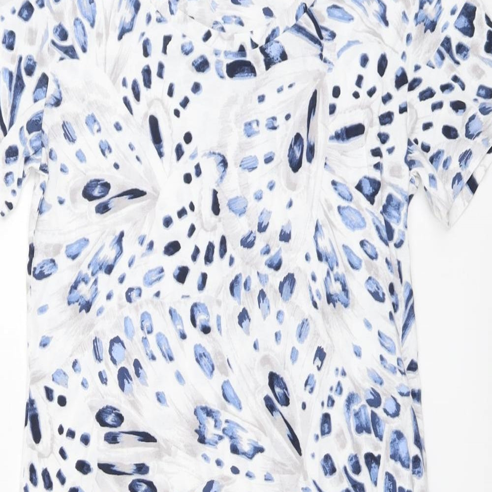 Marks and Spencer Womens Blue Geometric Cotton Top Dress Size XS