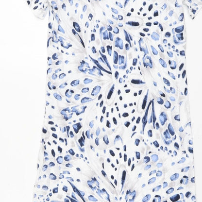 Marks and Spencer Womens Blue Geometric Cotton Top Dress Size XS