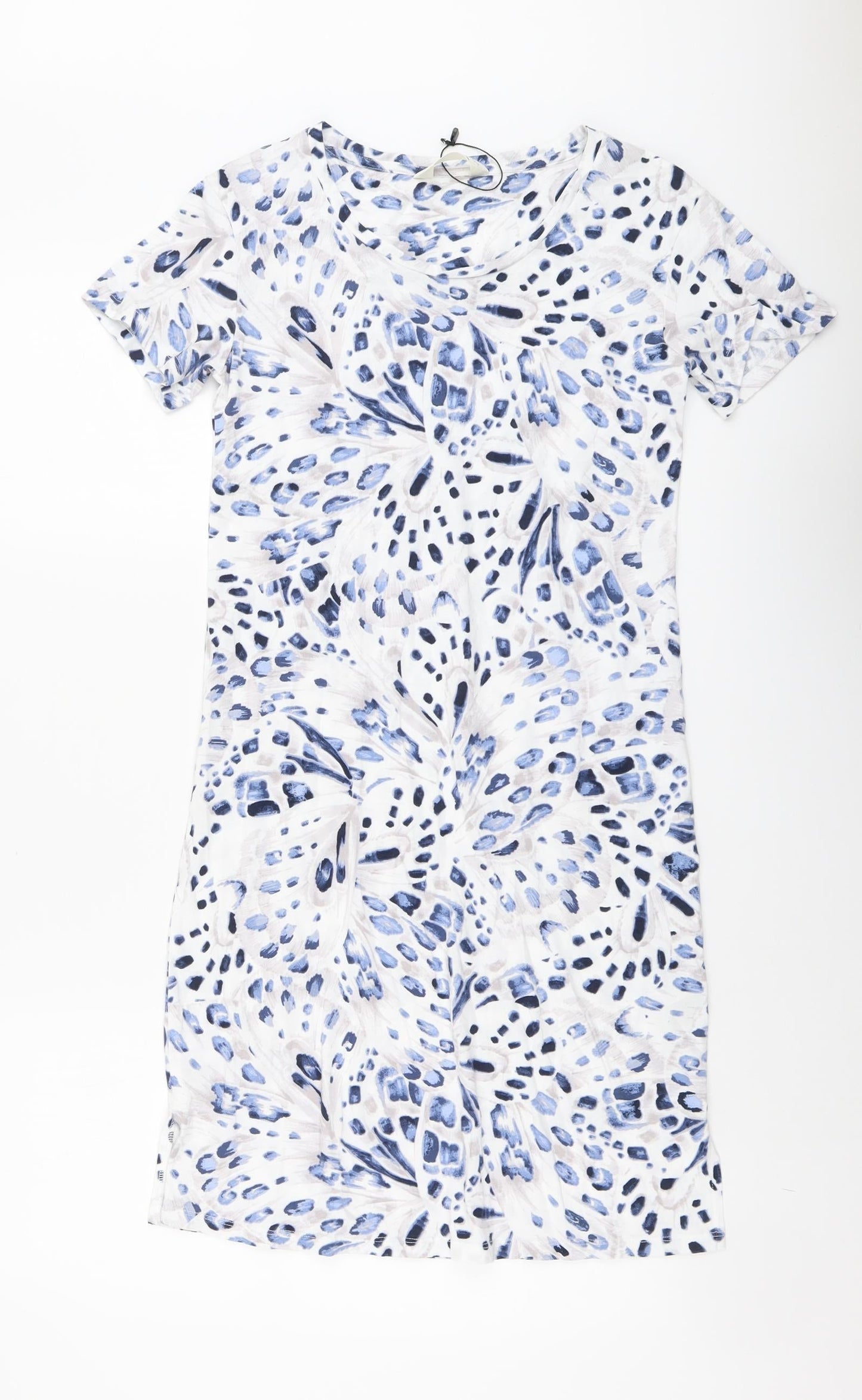 Marks and Spencer Womens Blue Geometric Cotton Top Dress Size XS