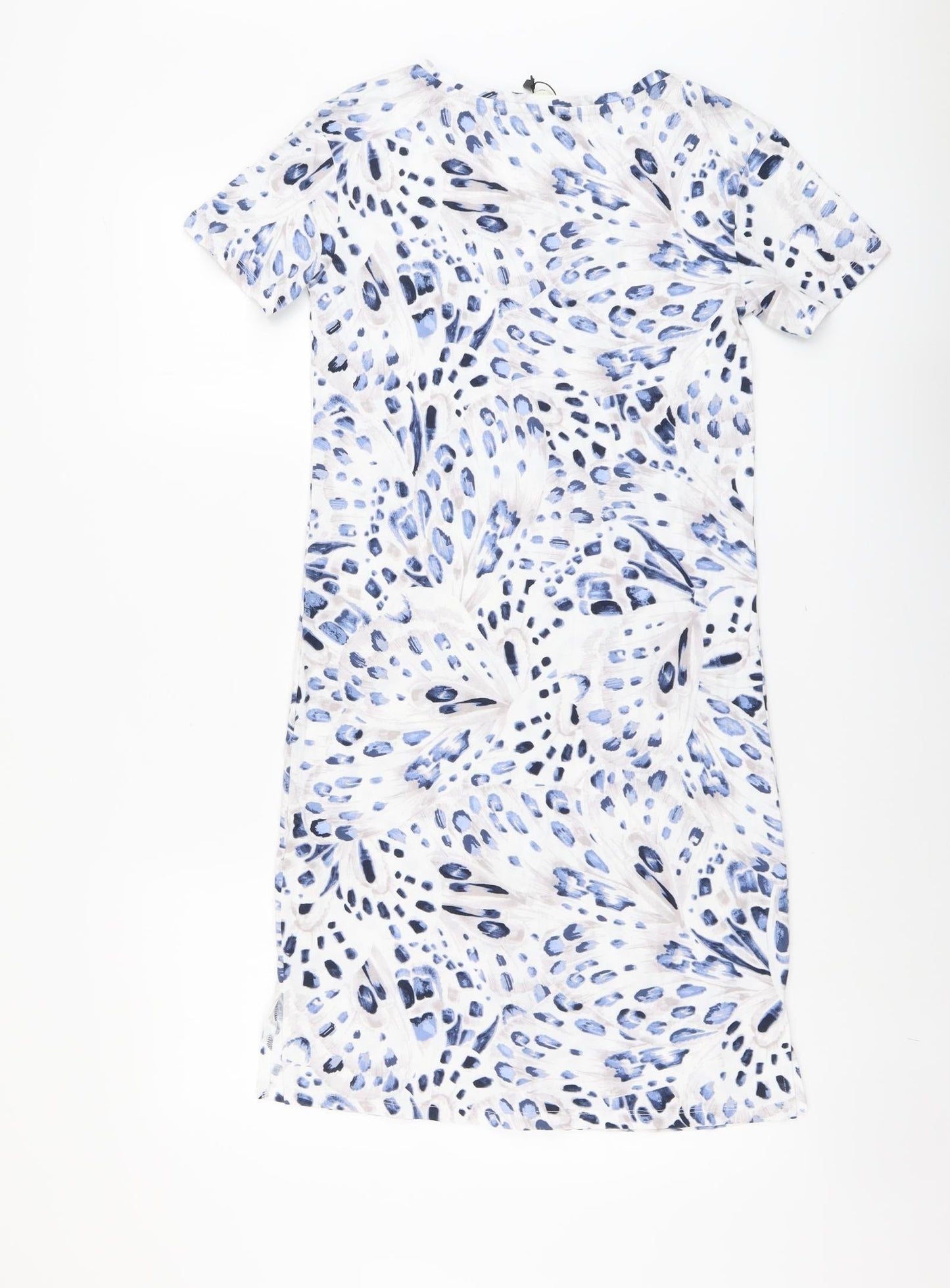 Marks and Spencer Womens Blue Geometric Cotton Top Dress Size XS