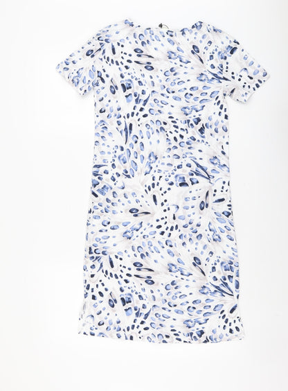 Marks and Spencer Womens Blue Geometric Cotton Top Dress Size XS