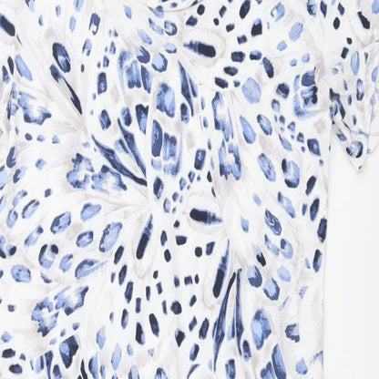 Marks and Spencer Womens Blue Geometric Cotton Top Dress Size XS