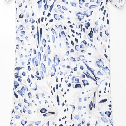 Marks and Spencer Womens Blue Geometric Cotton Top Dress Size XS