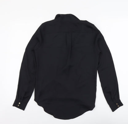 Womens UK Size 6 River Island Black Basic Blouse