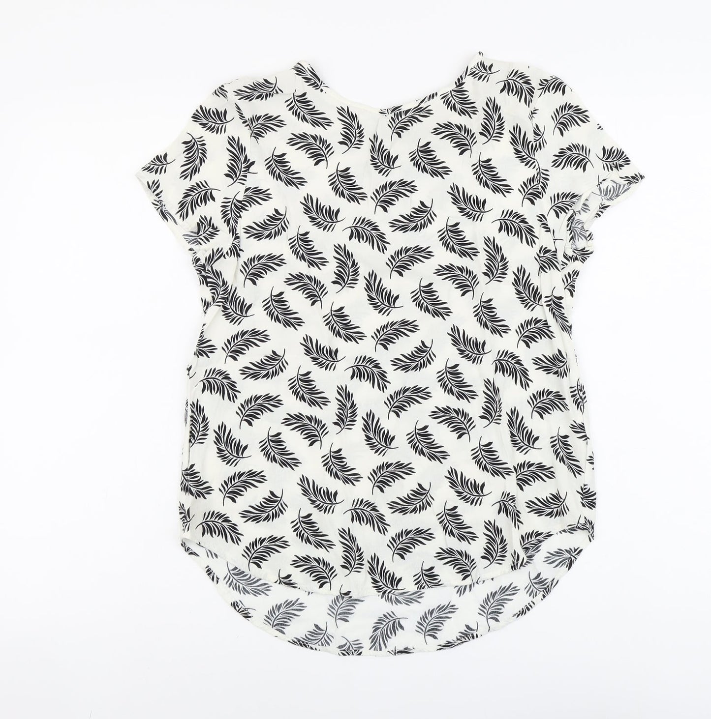 Womens UK Size 8 H&M Ivory Basic T-Shirt