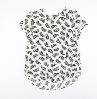 Womens UK Size 8 H&M Ivory Basic T-Shirt