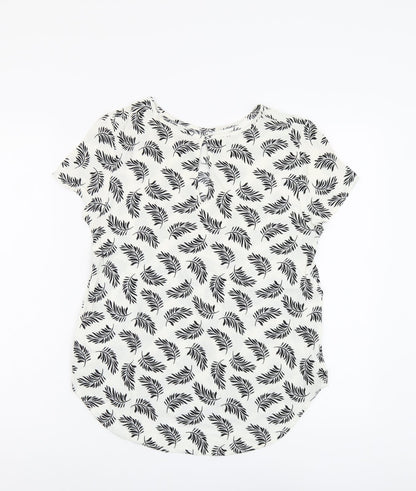 Womens UK Size 8 H&M Ivory Basic T-Shirt