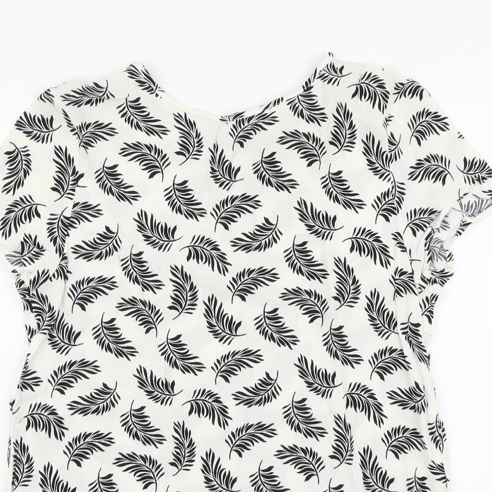 Womens UK Size 8 H&M Ivory Basic T-Shirt
