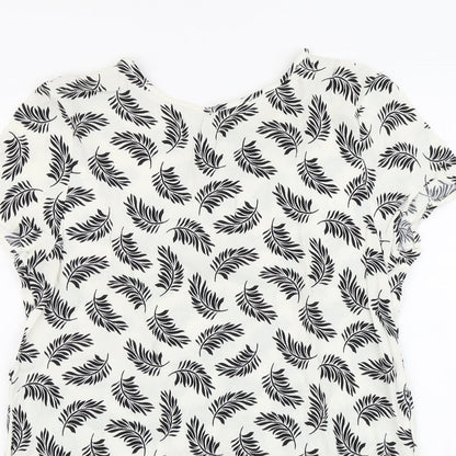 Womens UK Size 8 H&M Ivory Basic T-Shirt