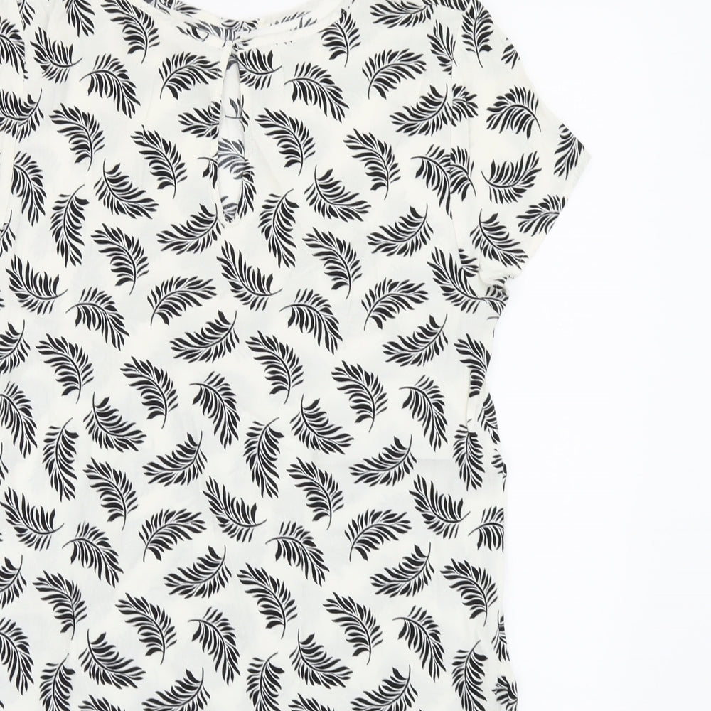 Womens UK Size 8 H&M Ivory Basic T-Shirt
