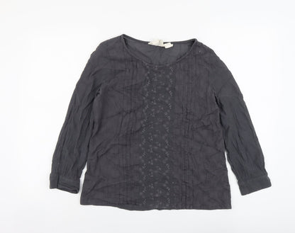 Womens UK Size 8 H&M Grey Basic Blouse