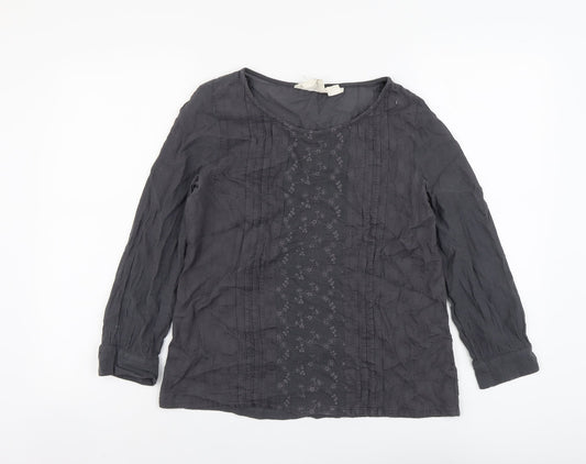 Womens UK Size 8 H&M Grey Basic Blouse