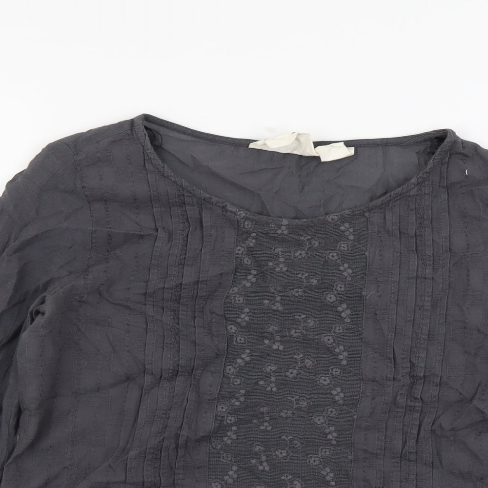 Womens UK Size 8 H&M Grey Basic Blouse