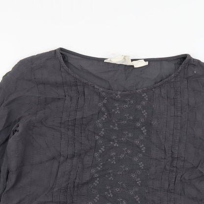 Womens UK Size 8 H&M Grey Basic Blouse