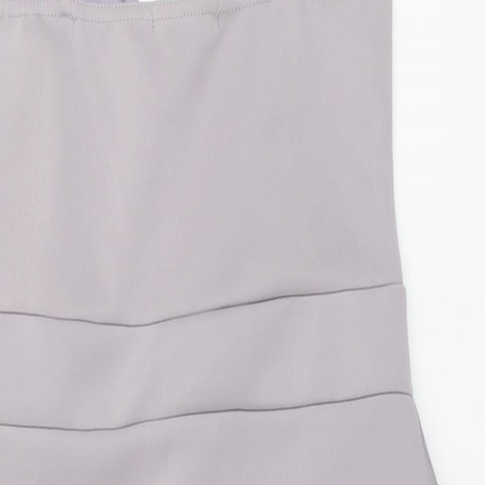 Boohoo Womens Grey Polyester Bodycon Size 10 V-Neck Pullover