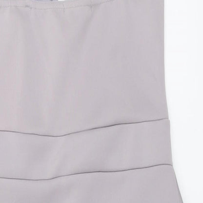 Boohoo Womens Grey Polyester Bodycon Size 10 V-Neck Pullover