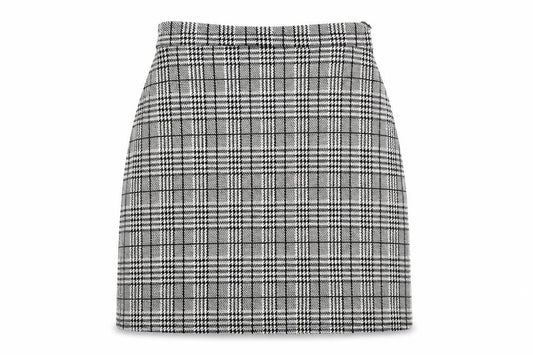 George Womens Black Plaid Polyester Straight & Pencil Skirt Size 8 Zip