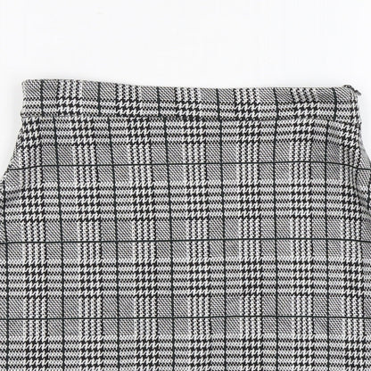 George Womens Black Plaid Polyester Straight & Pencil Skirt Size 8 Zip