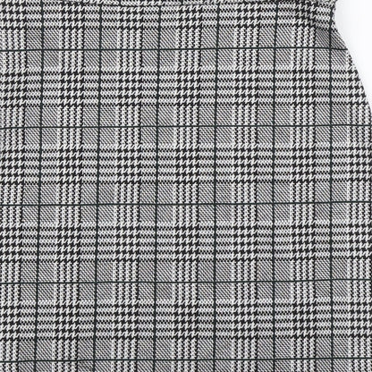 George Womens Black Plaid Polyester Straight & Pencil Skirt Size 8 Zip