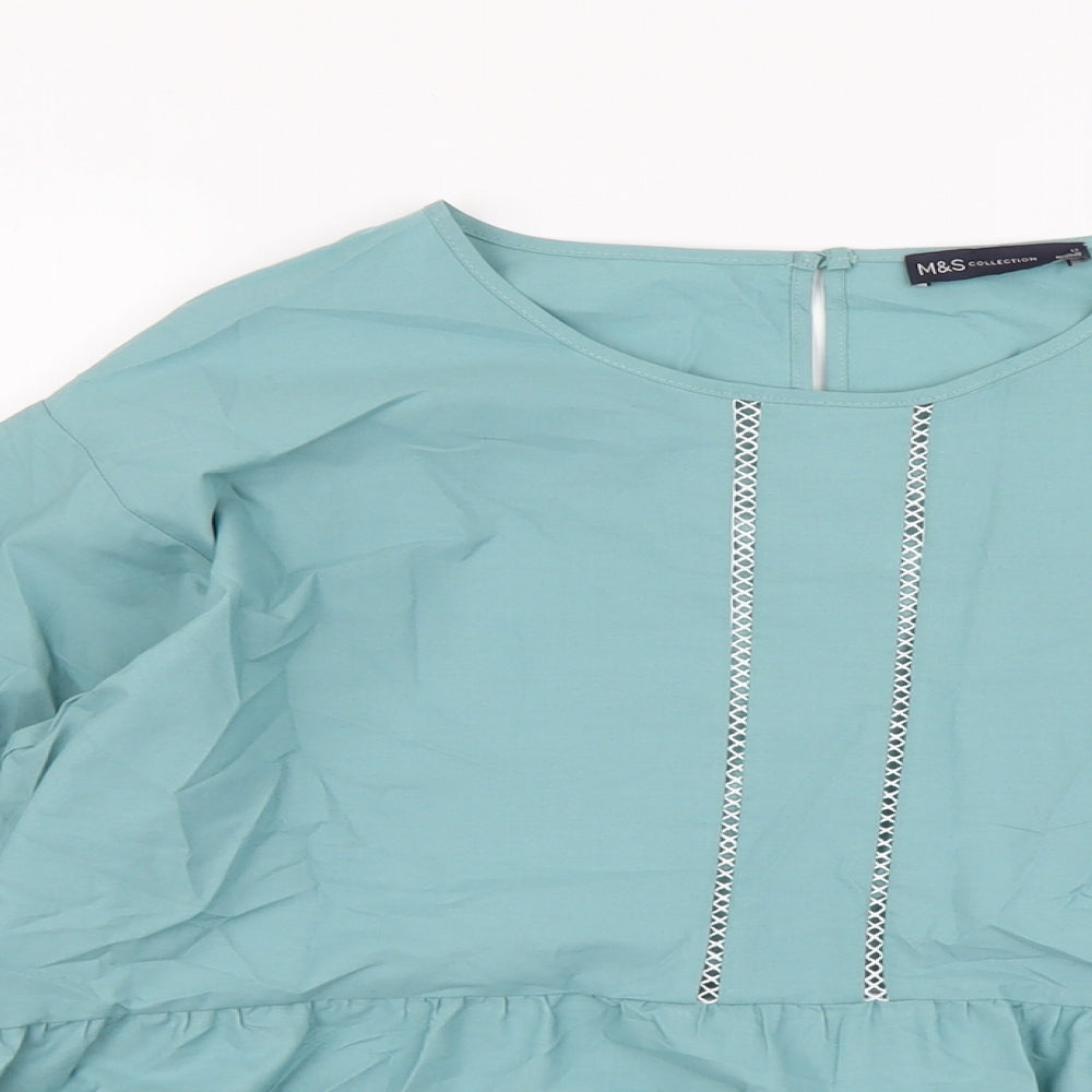 Womens UK Size 12 Marks and Spencer Green Basic Blouse