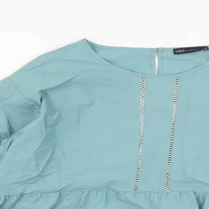 Womens UK Size 12 Marks and Spencer Green Basic Blouse