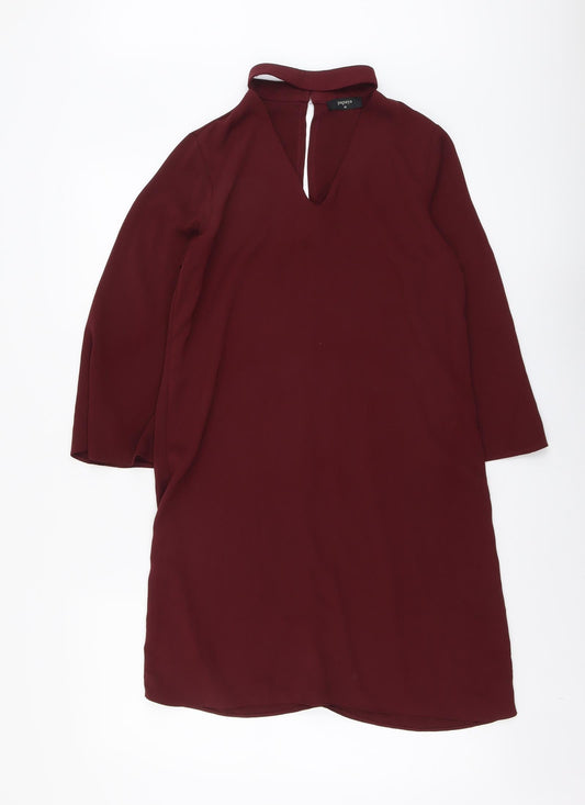 Papaya Womens Red Polyester Trapeze & Swing Size 10 V-Neck Button