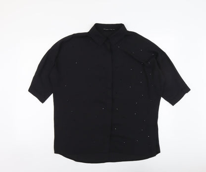 Womens UK Size 12 Select Black Basic Button-Up