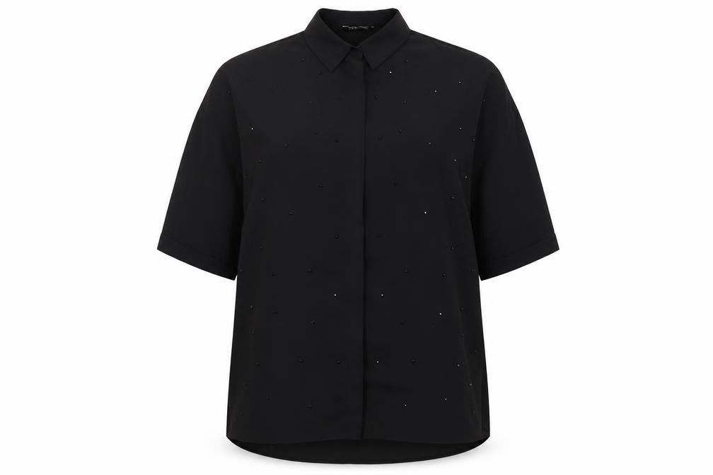 Womens UK Size 12 Select Black Basic Button-Up