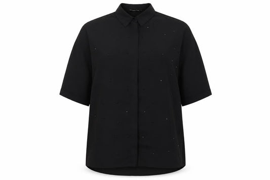 Womens UK Size 12 Select Black Basic Button-Up