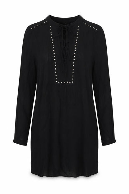Warehouse Womens Black Polyester A-Line Size 10 Round Neck Tie