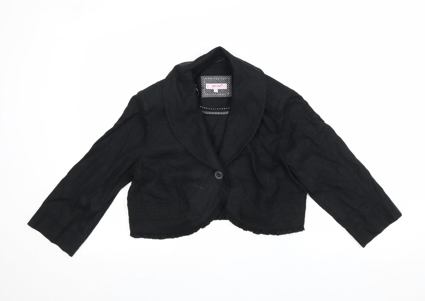 Phase Eight Womens Black Jacket Blazer Size 14 Button