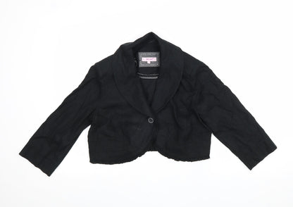 Phase Eight Womens Black Jacket Blazer Size 14 Button
