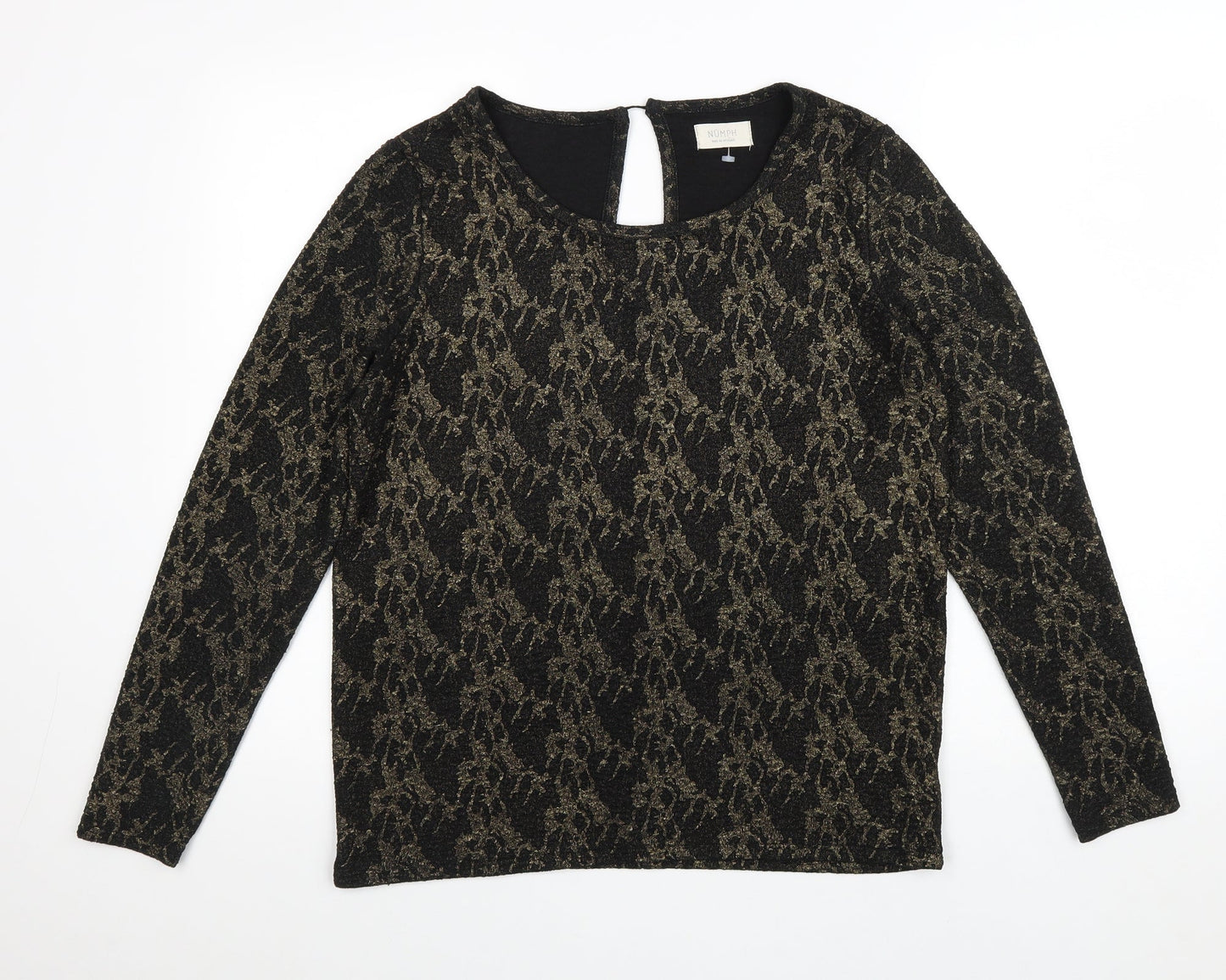 Womens UK Size L Numph Black Basic Blouse