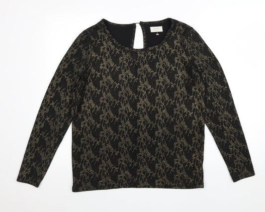 Womens UK Size L Numph Black Basic Blouse