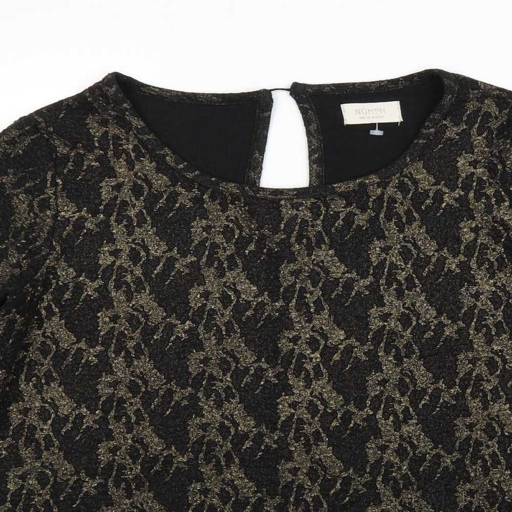 Womens UK Size L Numph Black Basic Blouse