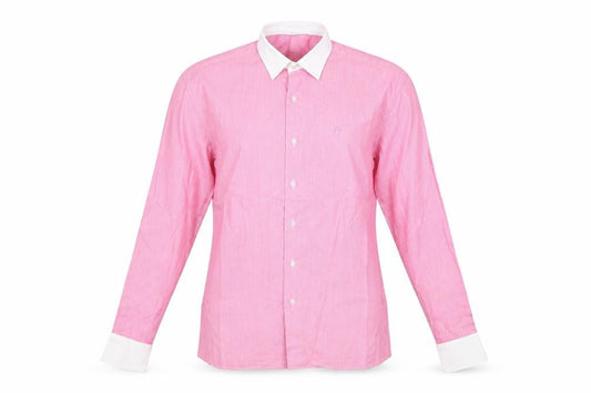 Caldene Womens Red Striped 100% Cotton Basic Button-Up Size M Collared