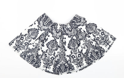 Boohoo Womens Black Geometric Polyester Tulip Skirt Size 10