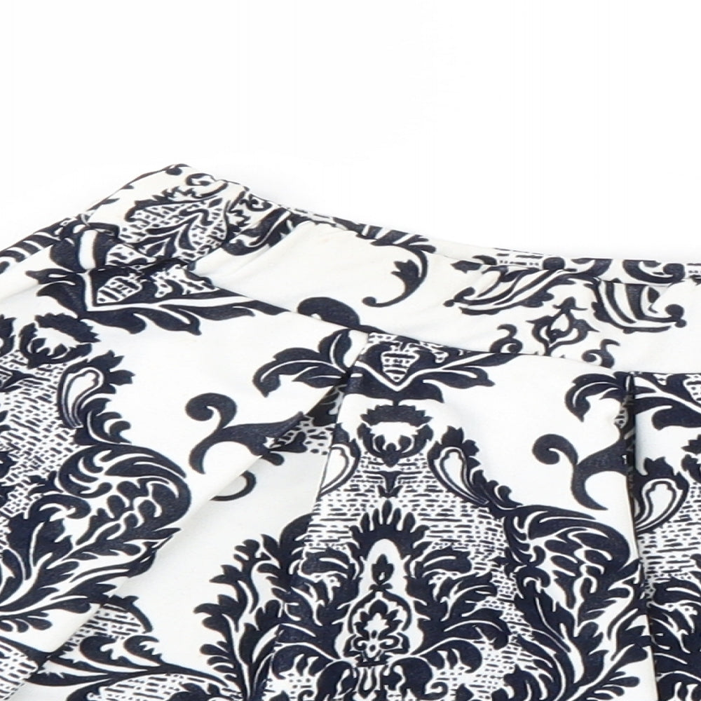 Boohoo Womens Black Geometric Polyester Tulip Skirt Size 10