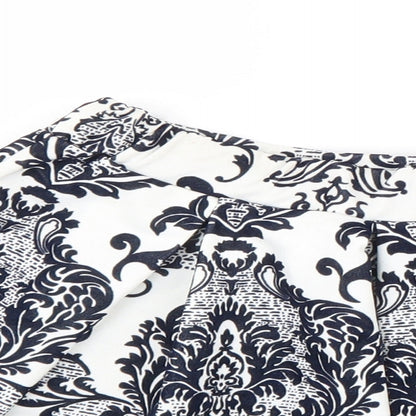 Boohoo Womens Black Geometric Polyester Tulip Skirt Size 10