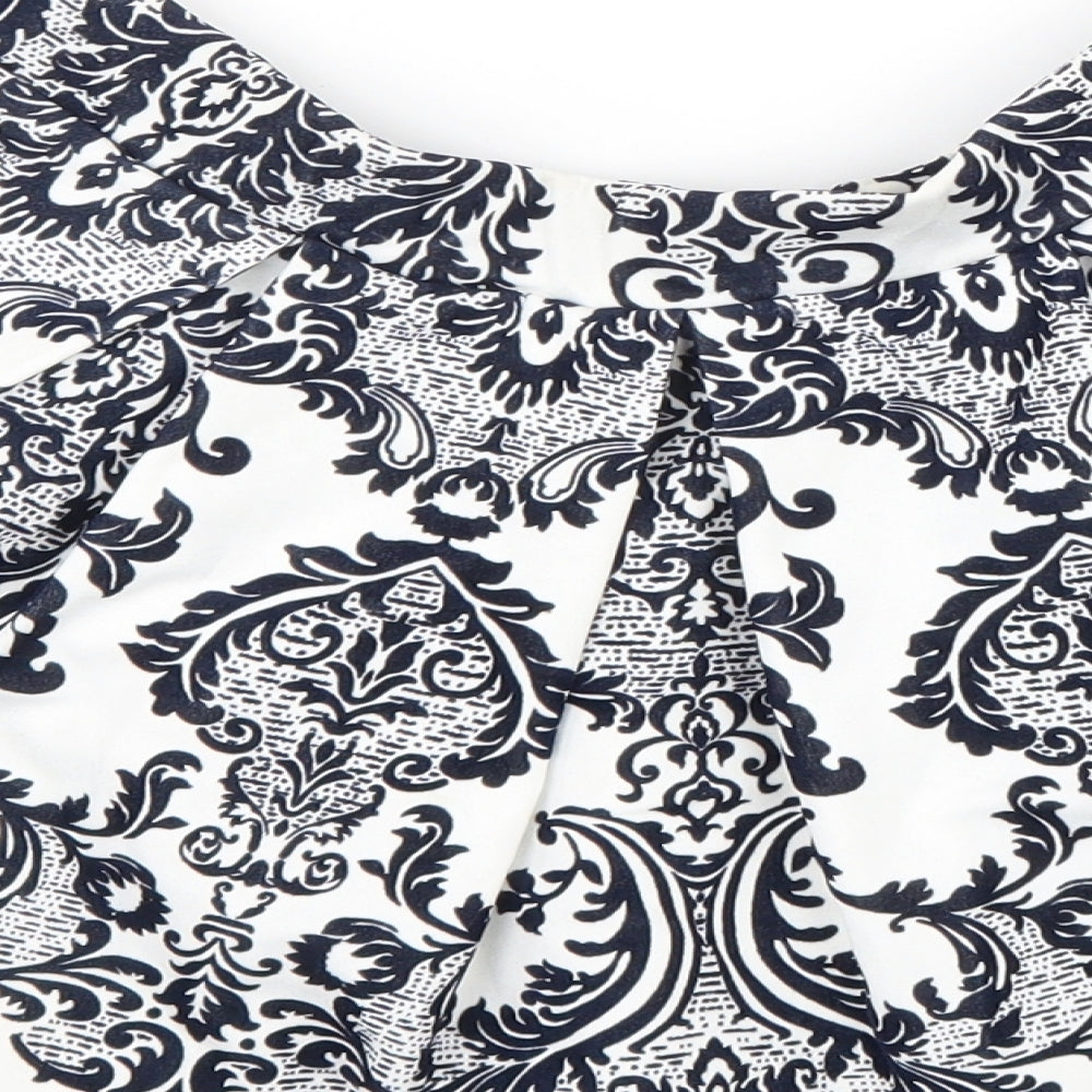 Boohoo Womens Black Geometric Polyester Tulip Skirt Size 10