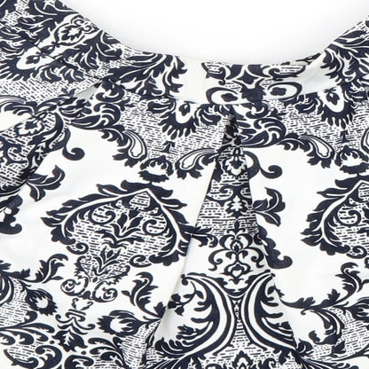 Boohoo Womens Black Geometric Polyester Tulip Skirt Size 10