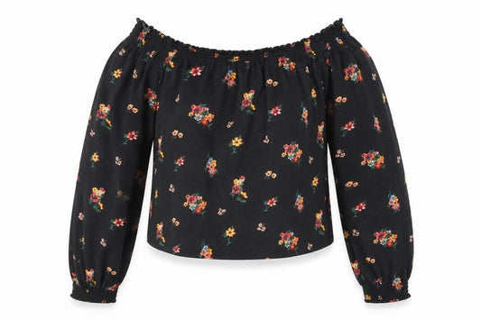 Womens UK Size XS Divided Black Cropped Blouse